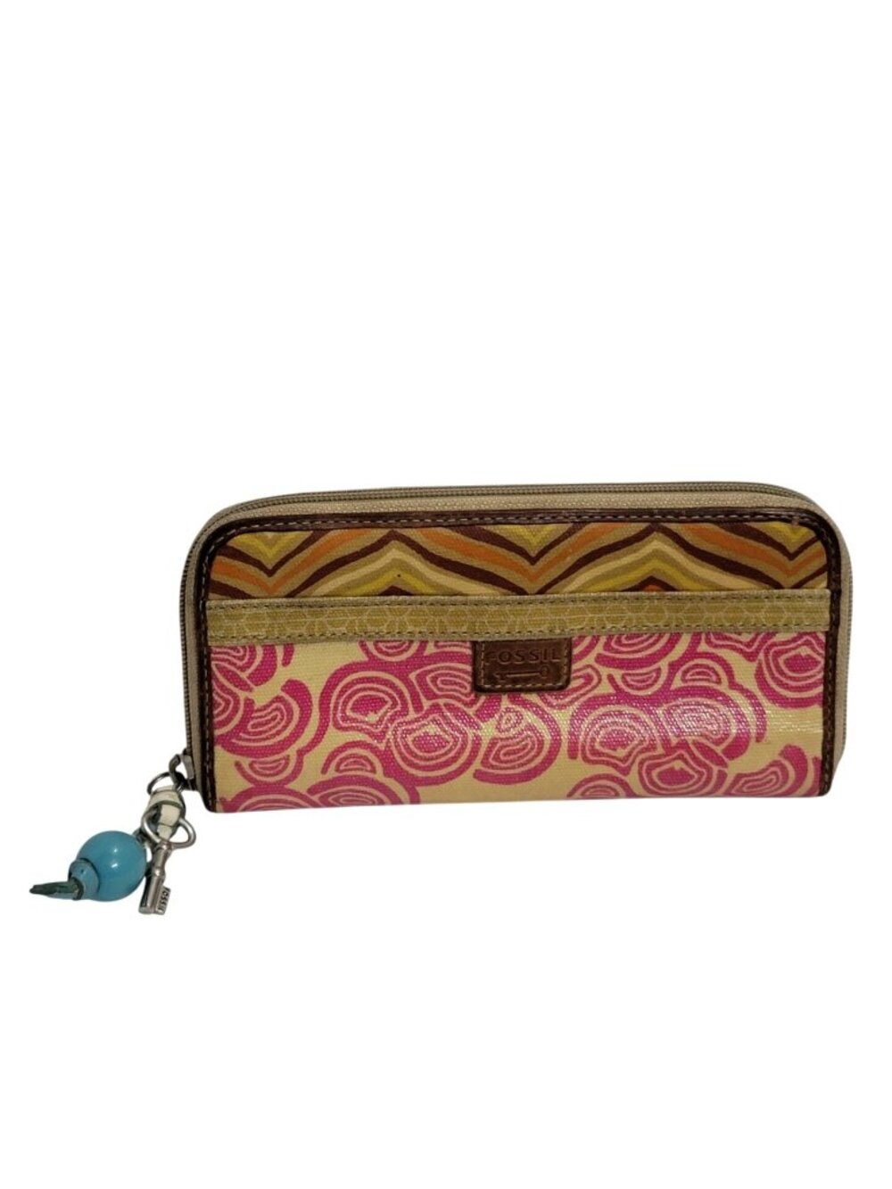 Fossil Key-Per Vintage Wallet Multicolor Zip-Around